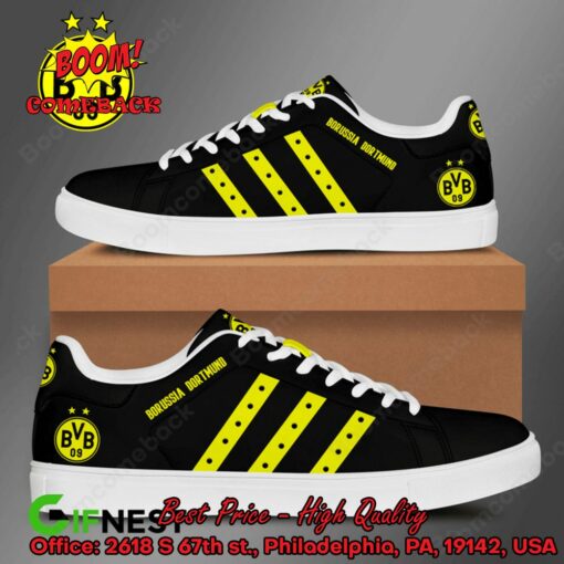 Borussia Dortmund Yellow Stripes Adidas Stan Smith Shoes