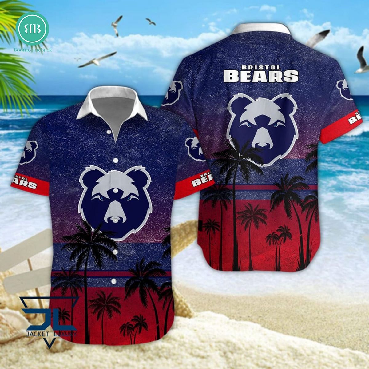Bristol Bears Palm Tree Hawaiian Shirt