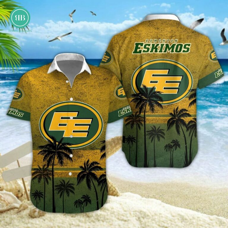 Edmonton Eskimos Palm Tree Hawaiian Shirt