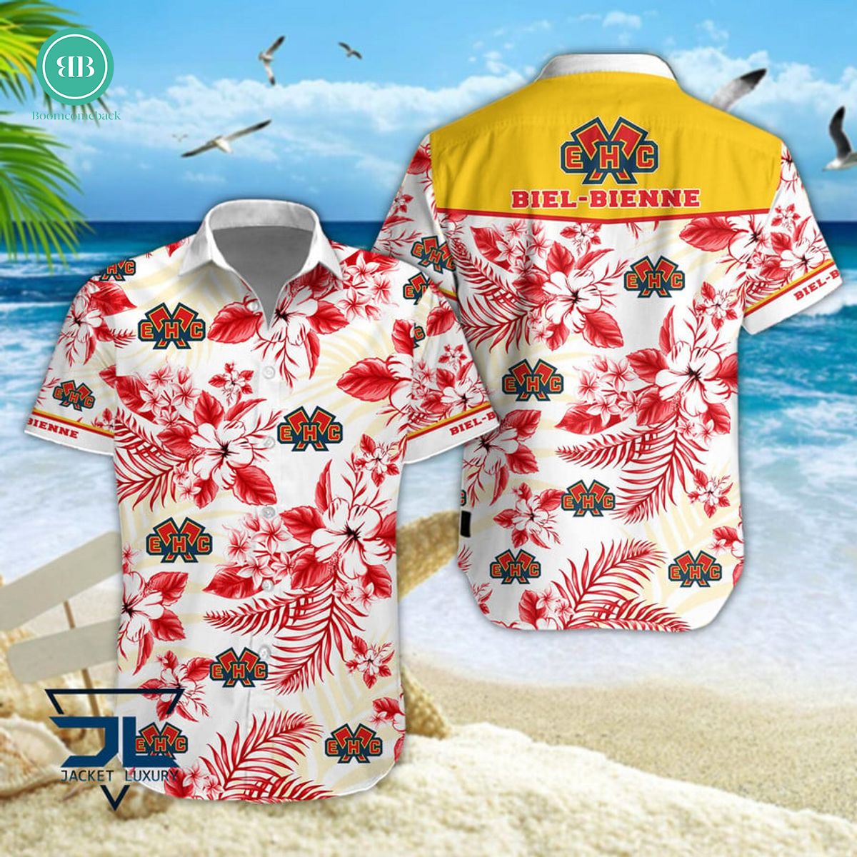 EHC Biel Tropical Floral Hawaiian Shirt