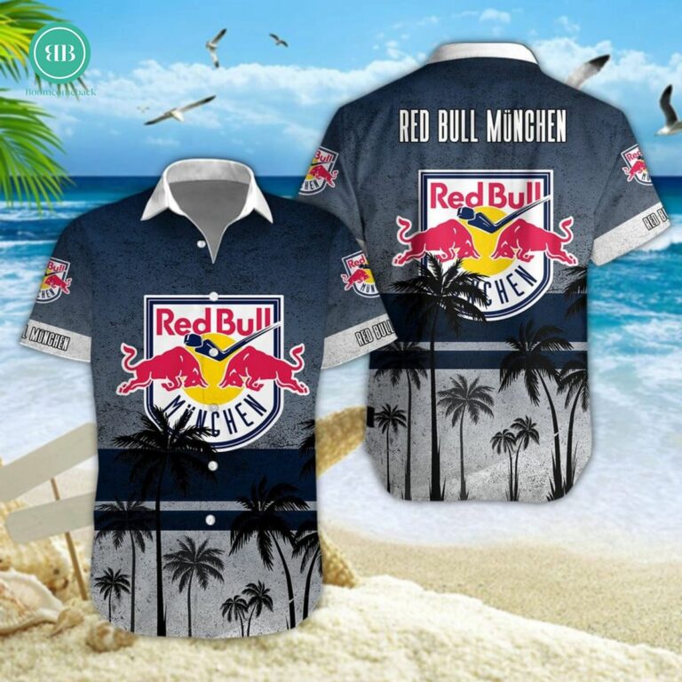 EHC Red Bull Munchen Palm Tree Hawaiian Shirt