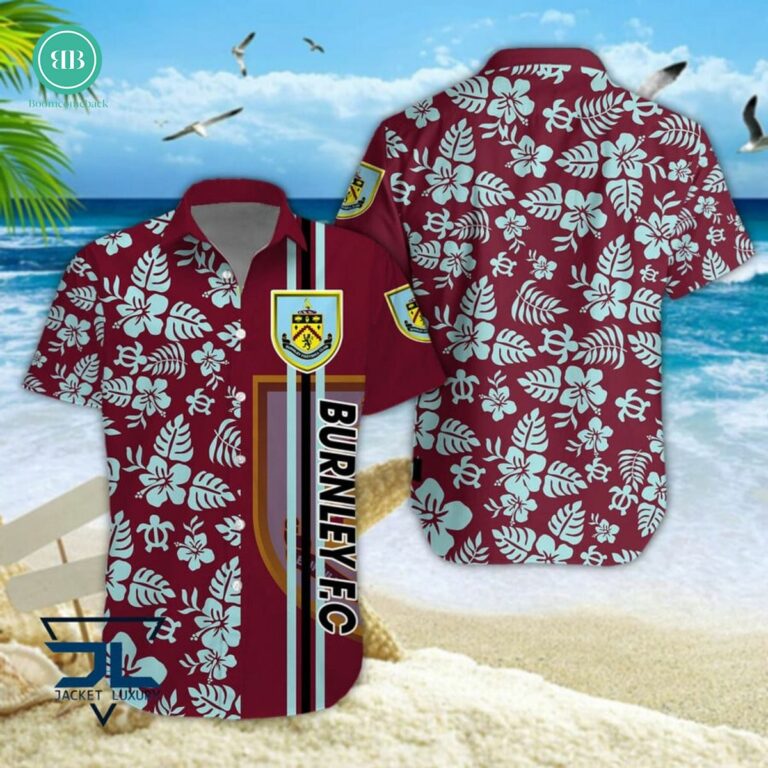 EPL 2023 Burnley FC Tropical Flower Hawaiian Shirt