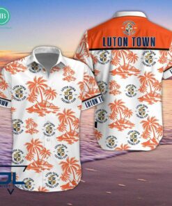 EPL 2023 Luton Town FC Palm Tree Island Hawaiian Shirt