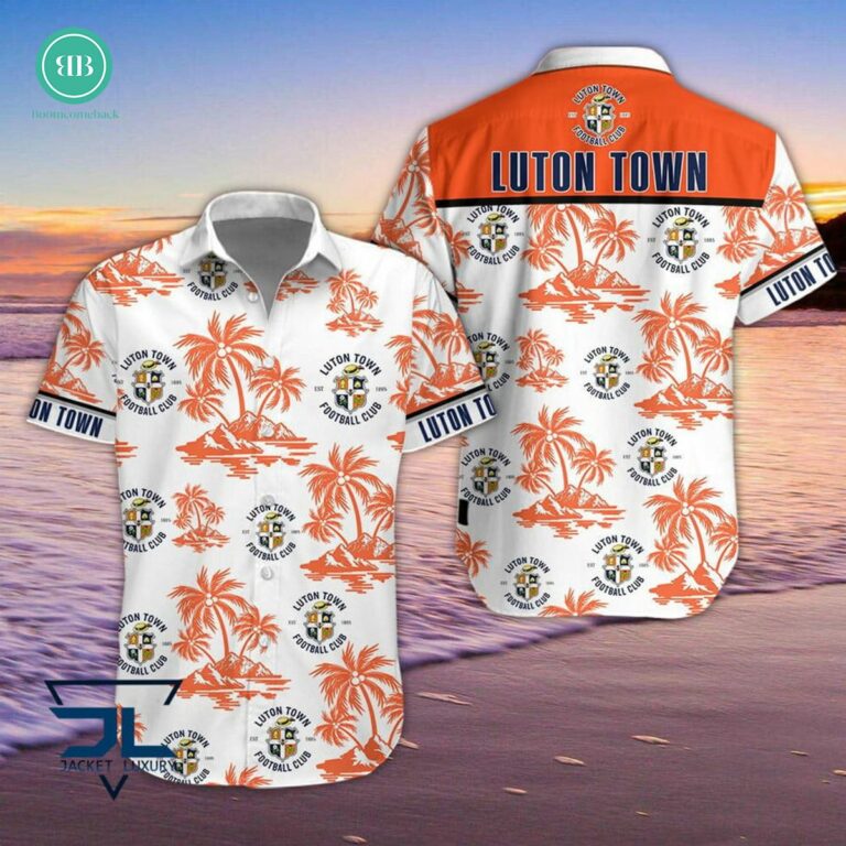 EPL 2023 Luton Town FC Palm Tree Island Hawaiian Shirt