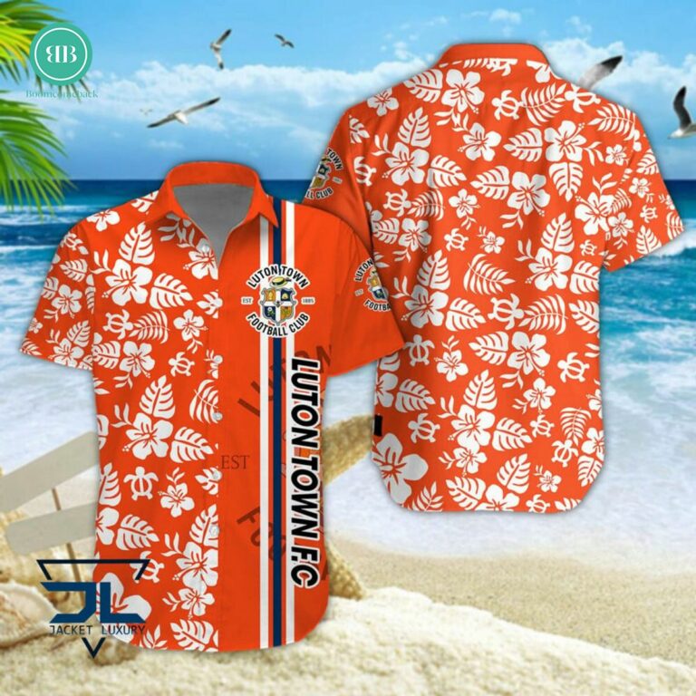 EPL 2023 Luton Town FC Tropical Flower Hawaiian Shirt