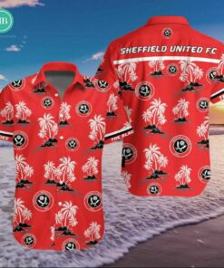 EPL 2023 Sheffield United Palm Tree Island Red Hawaiian Shirt
