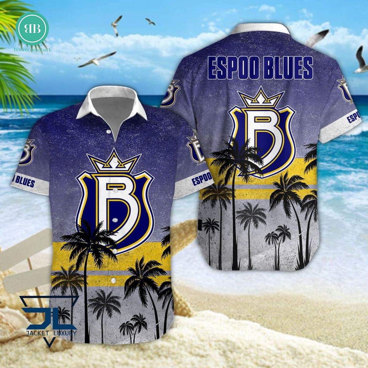 Espoo Blues Palm Tree Hawaiian Shirt