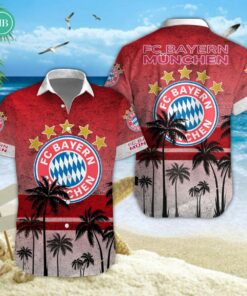 FC Bayern Munchen Palm Tree Hawaiian Shirt