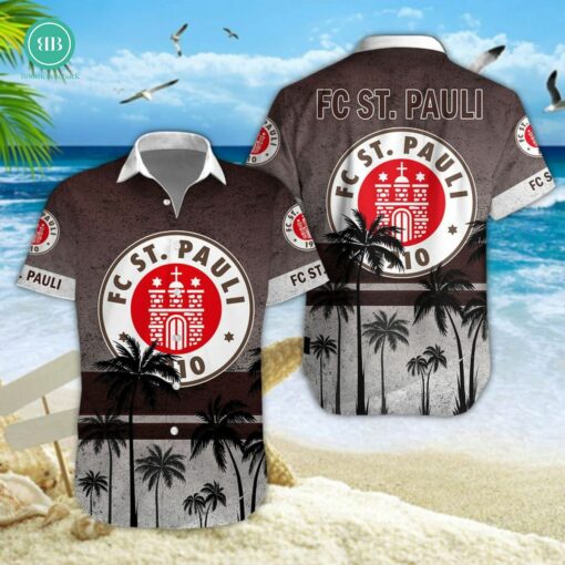FC St. Pauli Palm Tree Hawaiian Shirt