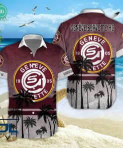 Geneve-Servette HC Palm Tree Hawaiian Shirt