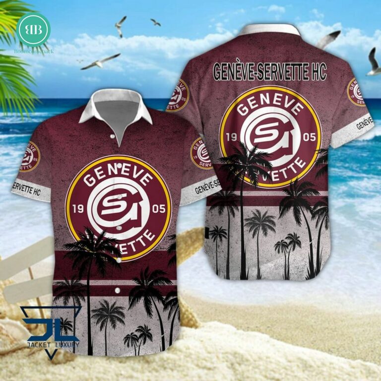 Geneve-Servette HC Palm Tree Hawaiian Shirt