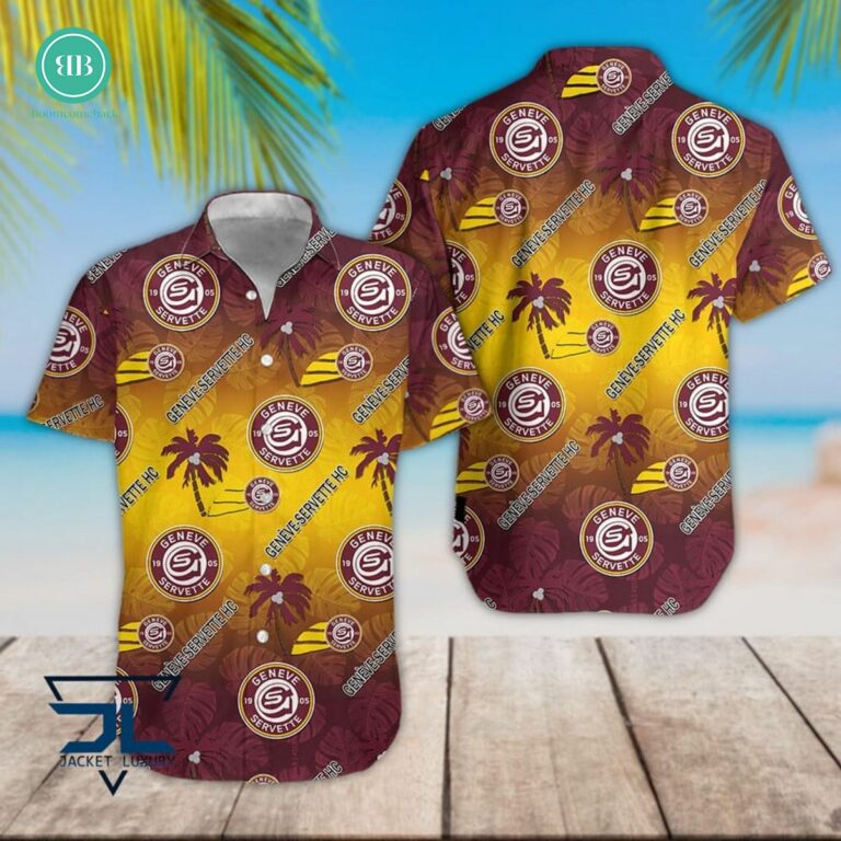 Geneve-Servette HC Tropical Leaves Coconut Tree Hawaiian Shirt