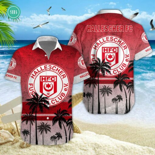 Hallescher FC Palm Tree Hawaiian Shirt