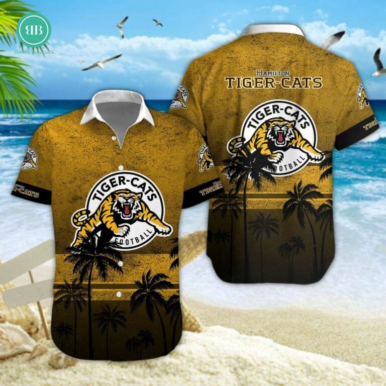 Hamilton Tiger-Cats Palm Tree Hawaiian Shirt