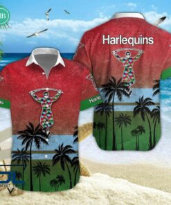 Harlequins Palm Tree Hawaiian Shirt