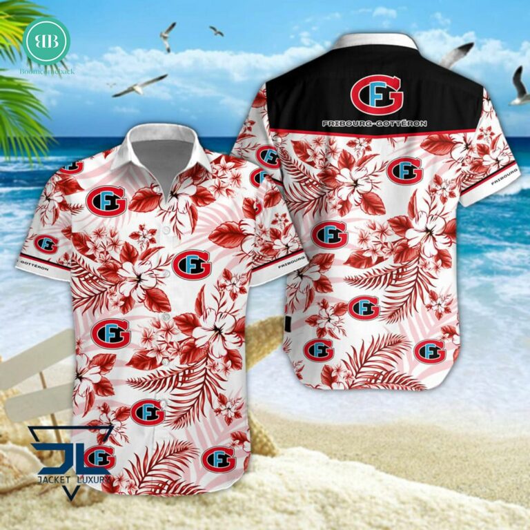 HC Fribourg-Gotteron Tropical Floral Hawaiian Shirt