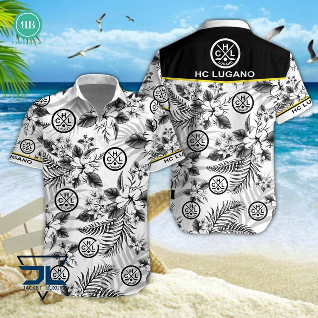 HC Lugano Tropical Floral Hawaiian Shirt