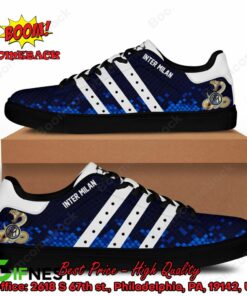 Inter Milan White Stripes Style 1 Adidas Stan Smith Shoes