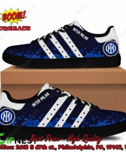 Inter Milan White Stripes Style 2 Adidas Stan Smith Shoes