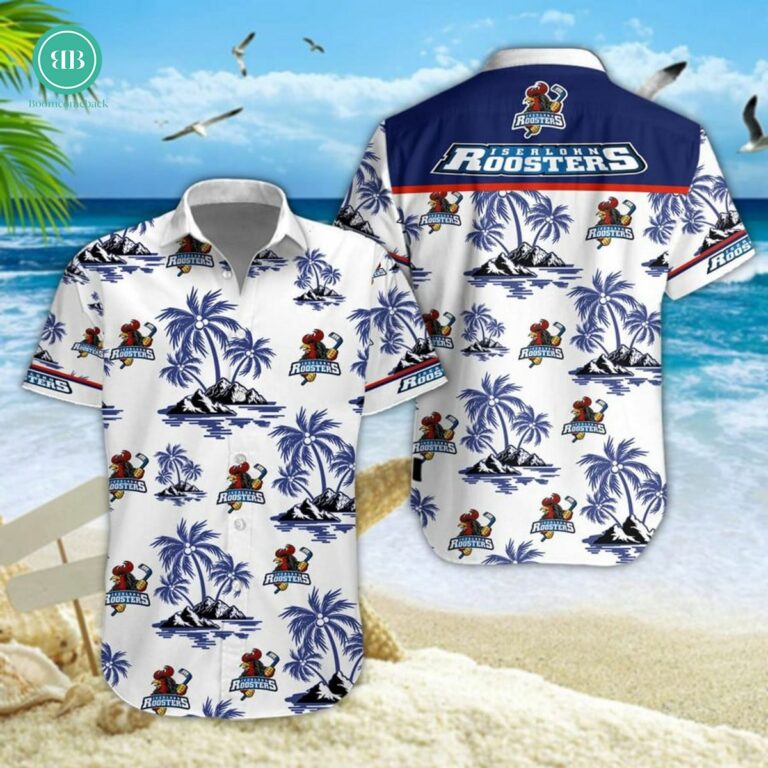 Iserlohn Roosters Palm Tree Island Hawaiian Shirt
