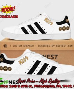 Kiss Rock Band Black Stripes Style 1 Adidas Stan Smith Shoes