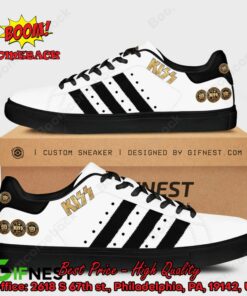 Kiss Rock Band Black Stripes Style 1 Adidas Stan Smith Shoes
