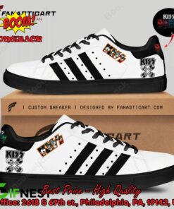Kiss Rock Band Black Stripes Style 2 Adidas Stan Smith Shoes
