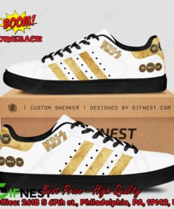 Kiss Rock Band Golden Stripes Style 1 Adidas Stan Smith Shoes