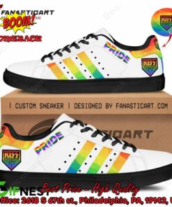 Kiss Rock Band LGBT Pride White Adidas Stan Smith Shoes
