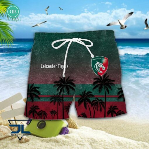 Leicester Tigers Palm Tree Hawaiian Shirt