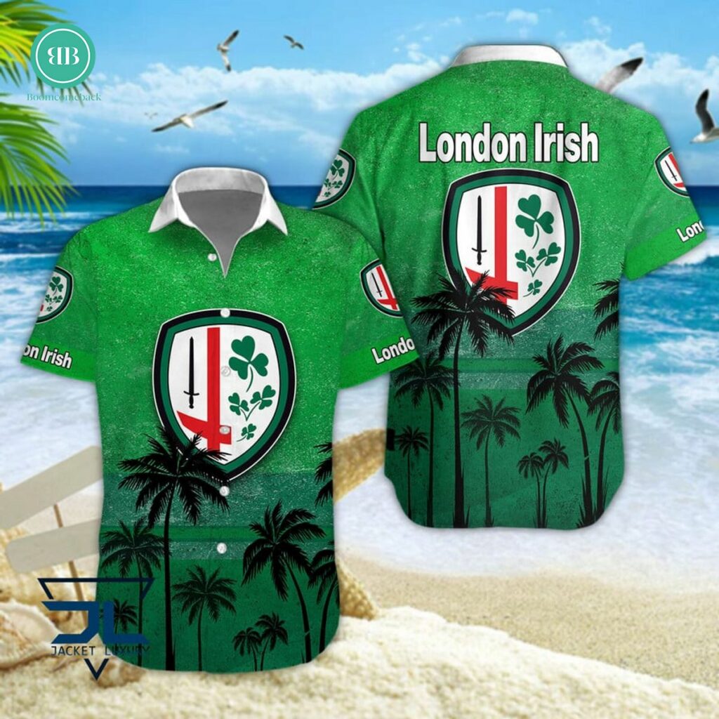 London Irish Palm Tree Hawaiian Shirt