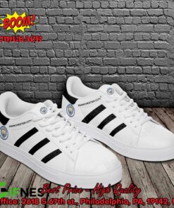 Manchester City FC Black Stripes Adidas Stan Smith Shoes