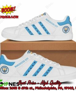 Manchester City FC Blue Stripes Adidas Stan Smith Shoes