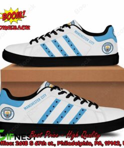 Manchester City FC Blue Stripes Adidas Stan Smith Shoes