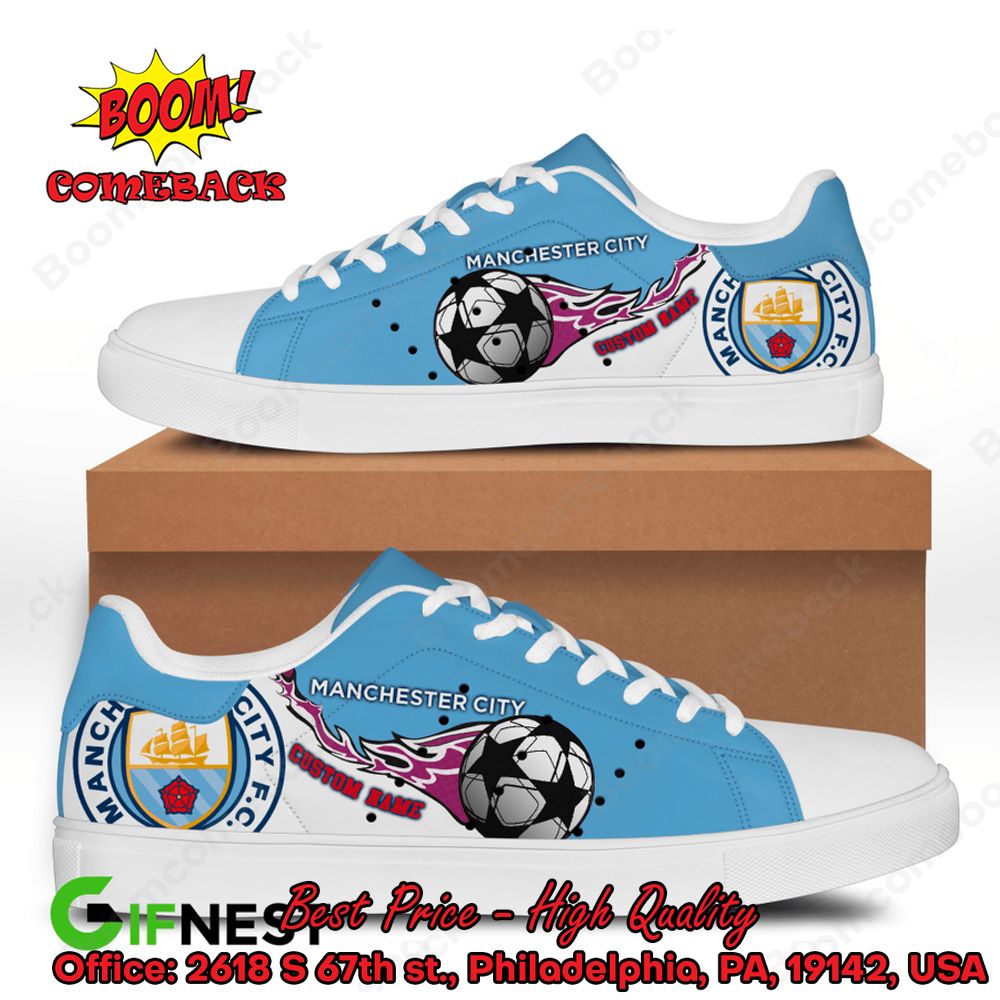 Manchester City FC Personalized Name Adidas Stan Smith Shoes