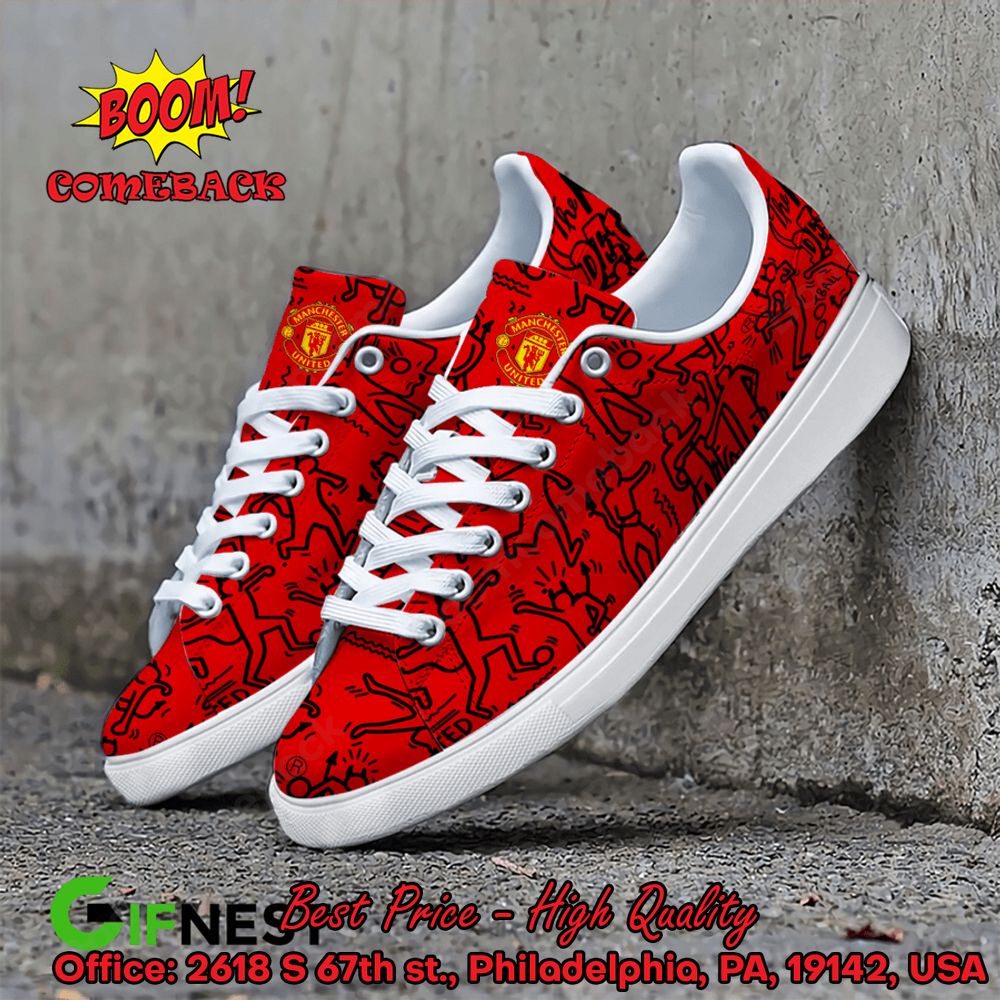 Manchester United FC Red Adidas Stan Smith Shoes