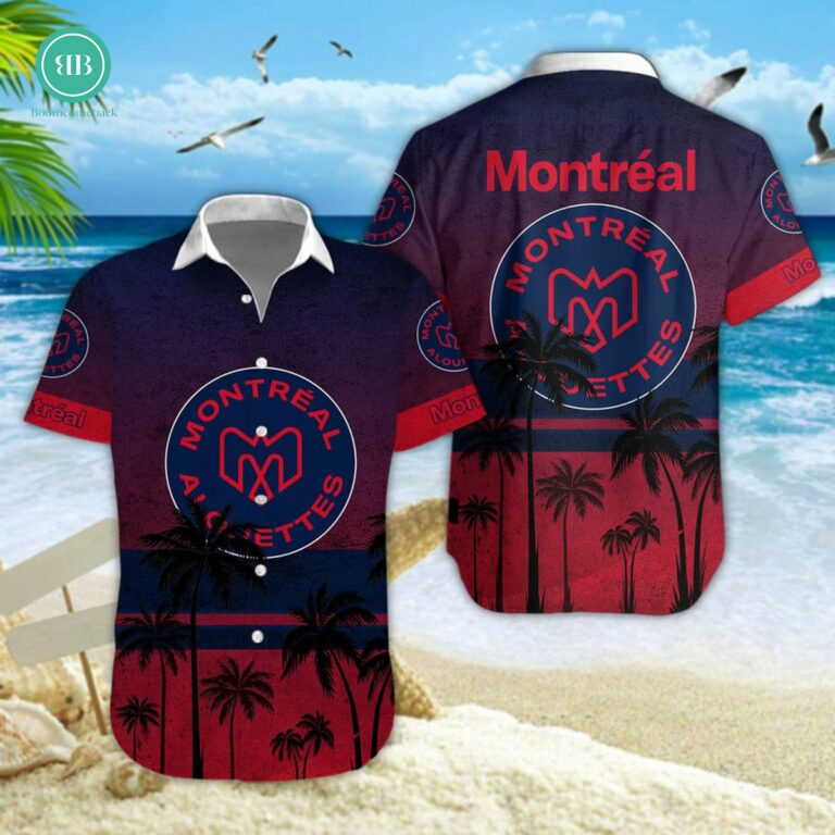 Montreal Alouettes Palm Tree Hawaiian Shirt