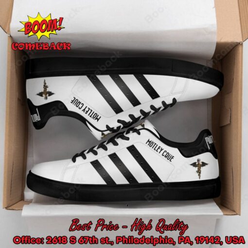Motley Crue Band Black Stripes Adidas Stan Smith Shoes