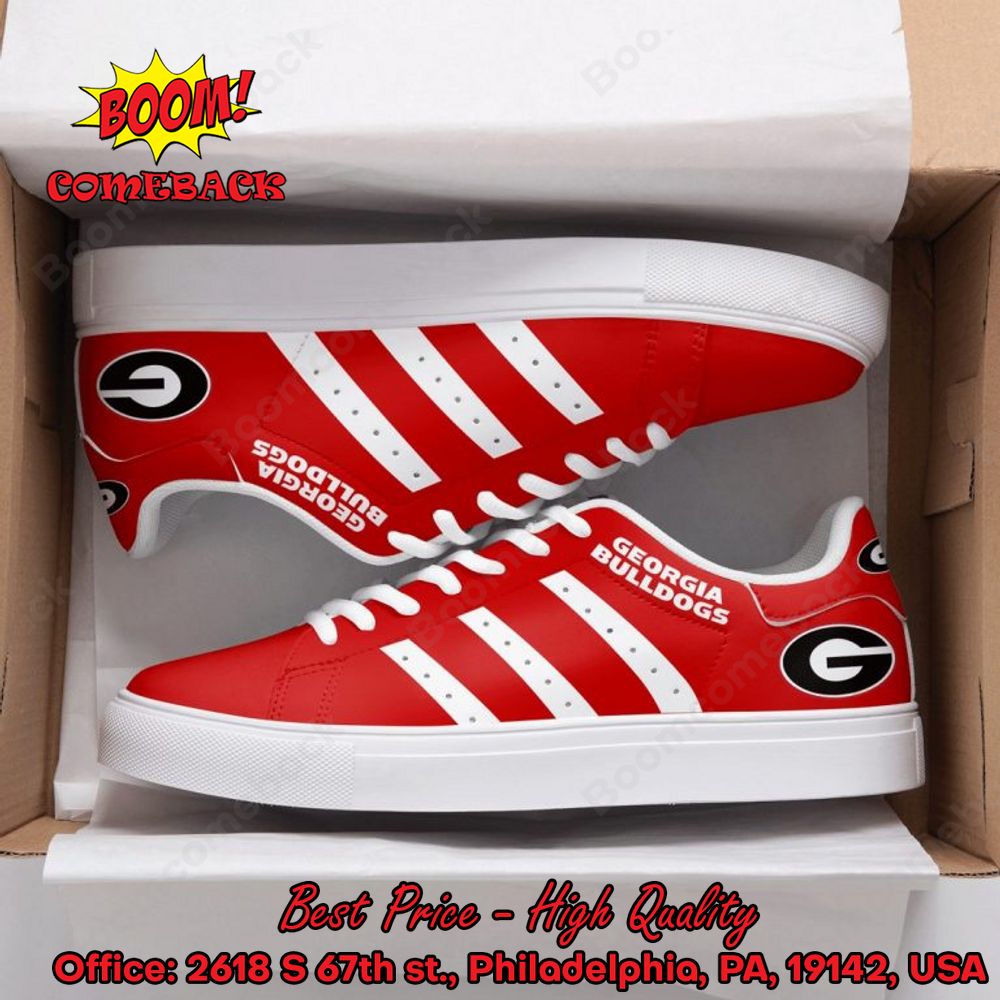 NCAA Georgia Bulldogs White Stripes Adidas Stan Smith Shoes
