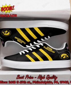 NCAA Iowa Hawkeyes Yellow Stripes Style 1 Adidas Stan Smith Shoes