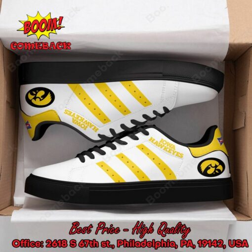 NCAA Iowa Hawkeyes Yellow Stripes Style 2 Adidas Stan Smith Shoes