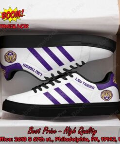 ncaa lsu tigers purple stripes adidas stan smith shoes 3 8WYXX