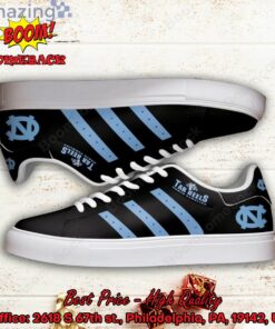 NCAA North Carolina Tar Heels Aqua Blue Stripes Adidas Stan Smith Shoes