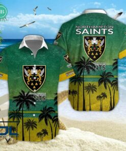 Northampton Saints Palm Tree Hawaiian Shirt