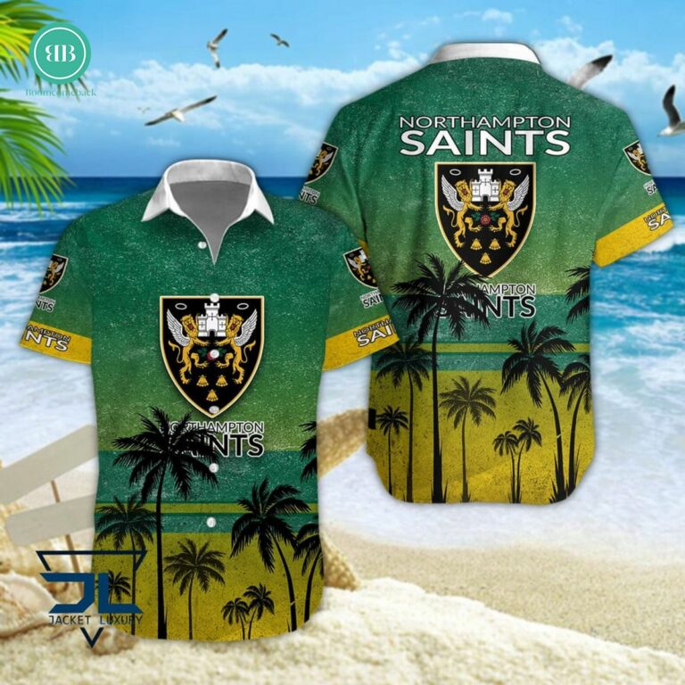 Northampton Saints Palm Tree Hawaiian Shirt