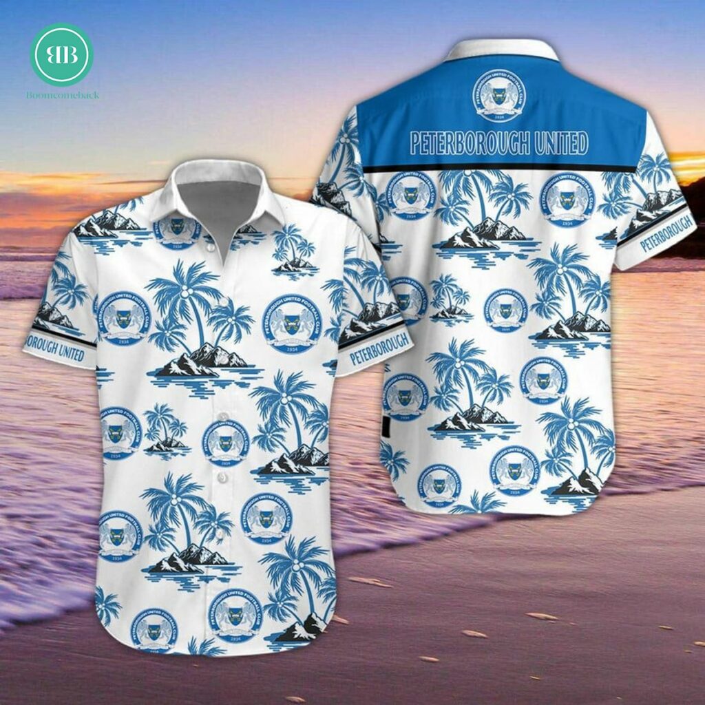 Peterborough United FC Palm Tree Island Hawaiian Shirt