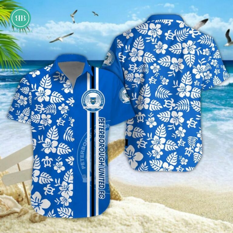 Peterborough United FC Tropical Flower Hawaiian Shirt