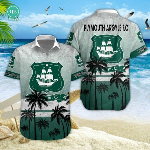 Plymouth Argyle FC Palm Tree Hawaiian Shirt