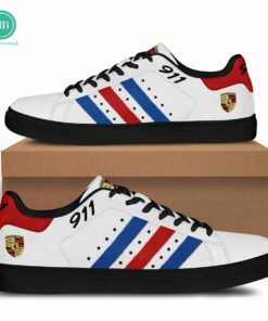 Porsche 911 Blue And Red Stripes Adidas Stan Smith Shoes