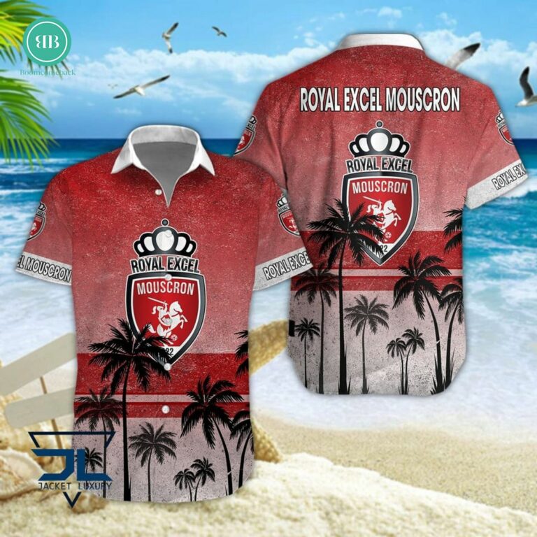 Royal Excel Mouscron Palm Tree Hawaiian Shirt